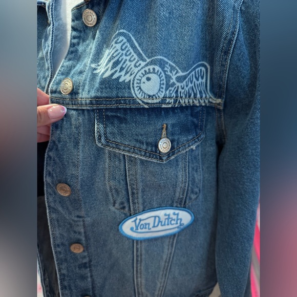 Von Dutch Y2K Denim Trucker Jacket NWT Size Medium - Picture 4 of 10